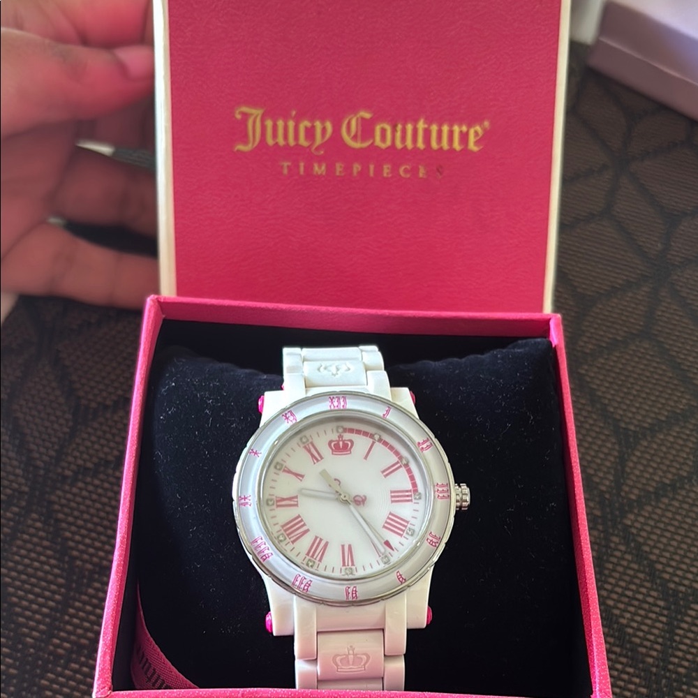 EUC Juicy Couture Pink-Accented White Watch
